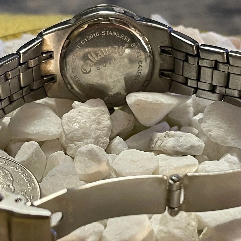Callaway VINTAGE Golf Silver Tone Analog Stainless Steel Watch